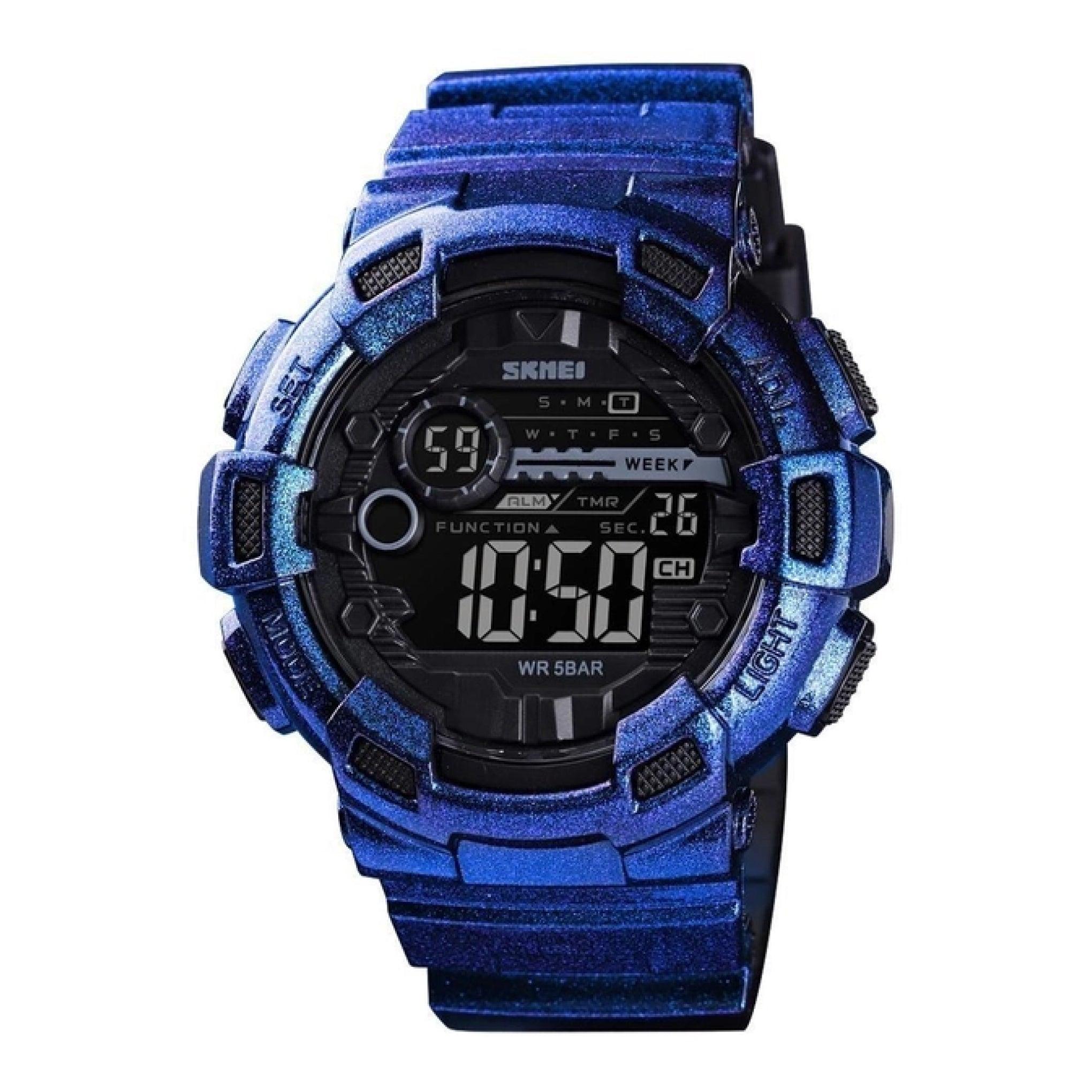 ساعة يد للرجال رقمية كوارتز من سكيمي Skmei Men's Digital Quartz Gradient Purple Polyurethane Band Watch 1243