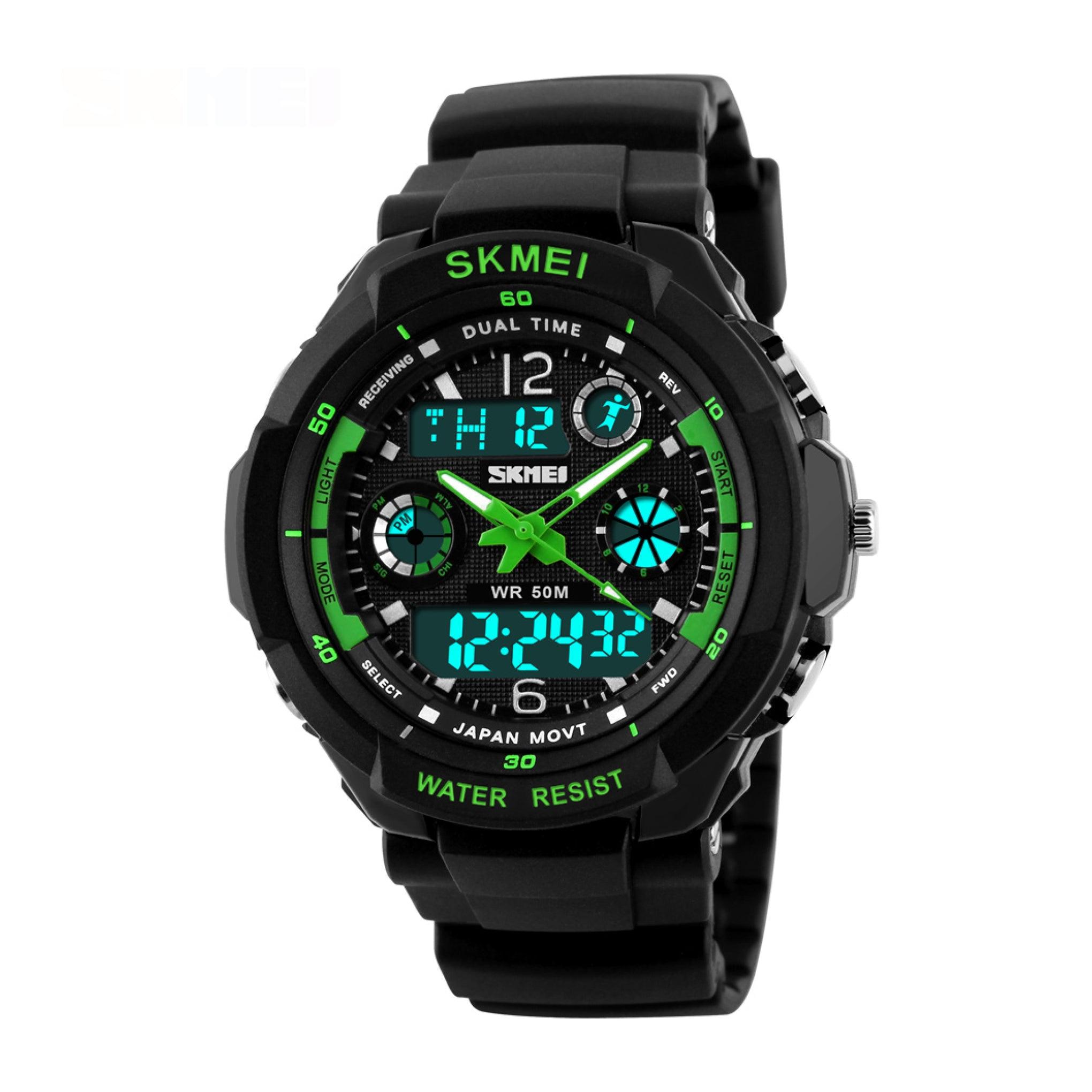 Skmei Men's Sports Dual Display Analogue And Digital Green Watch 0931