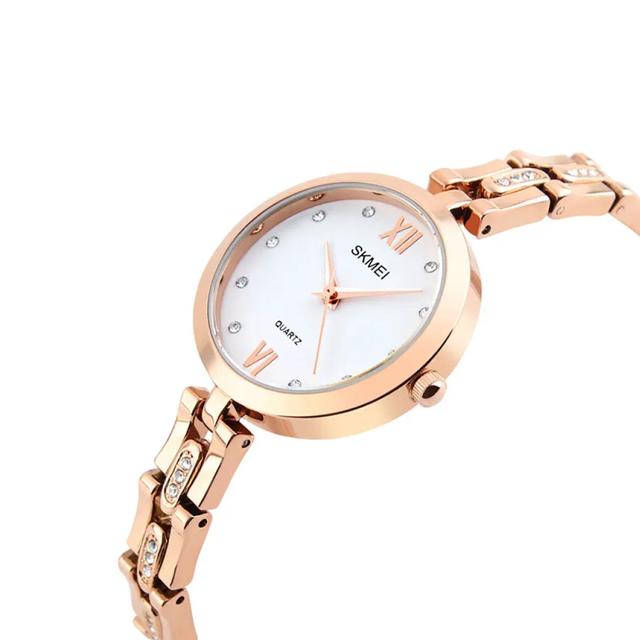 Skmei Women's Analog Quartz Rose Gold Stainless Steel Band Watch 1225 - SW1hZ2U6MTgyNTkwMA==