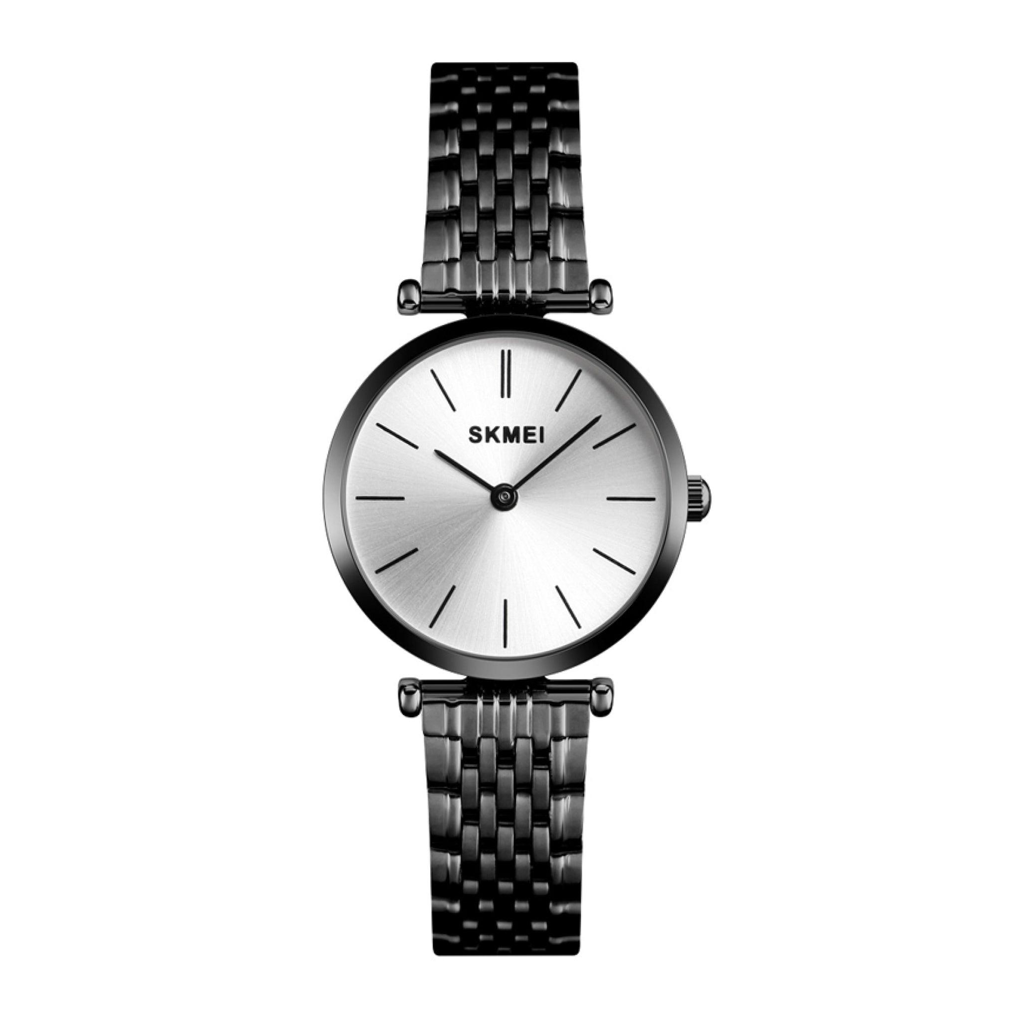 Skmei Women's Luxury Black Stainless Steel Wristwatch 30m Waterproof - 1458