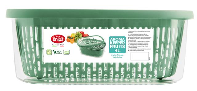 حافظة طعام مع مصفاة للفواكه بلاستيك 4 لتر أخضر من سنيبس Snips Aroma Fruits Keeper - SW1hZ2U6MTg1OTE2MQ==