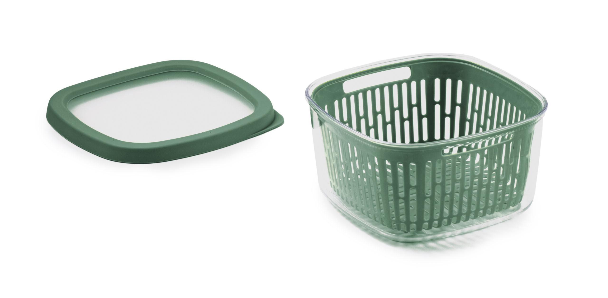حافظة طعام مع مصفاة بلاستيك 1.5 لتر أخضر من سنيبس Snips Aroma Green Keeper