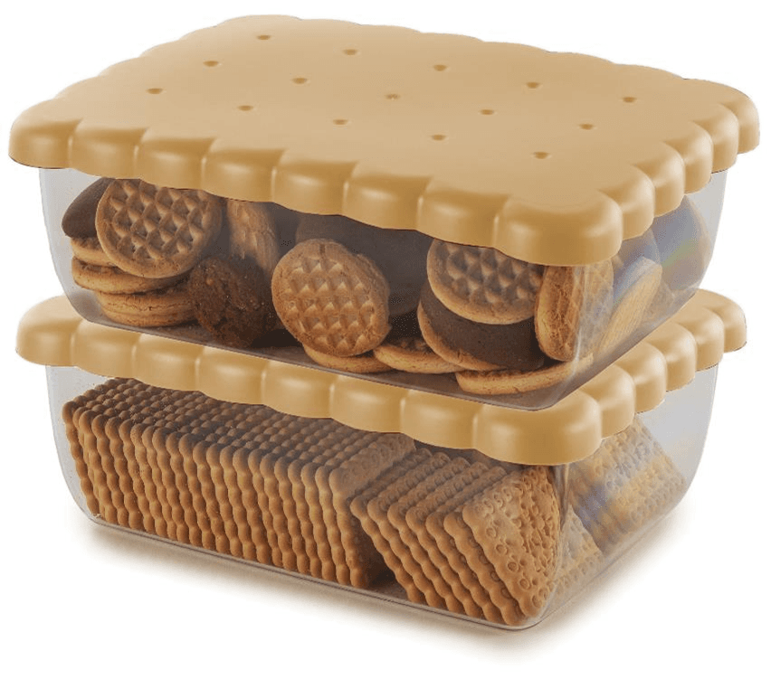 حافظة طعام بلاستيك للبسكويت 2.7 لتر صناعة ايطاليا أصفر وشفاف سنيبس Snips Rectangular Biscuit Saver