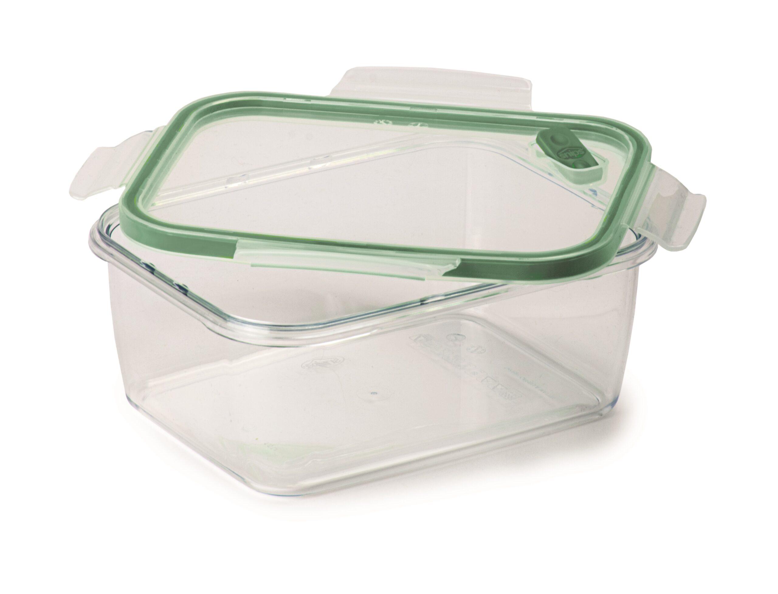 علبة بلاستيك بغطاء 1.5 لتر صناعة ايطاليا لون أخضر وشفاف من سنيبس Snips Tritan Renew Square Food Container