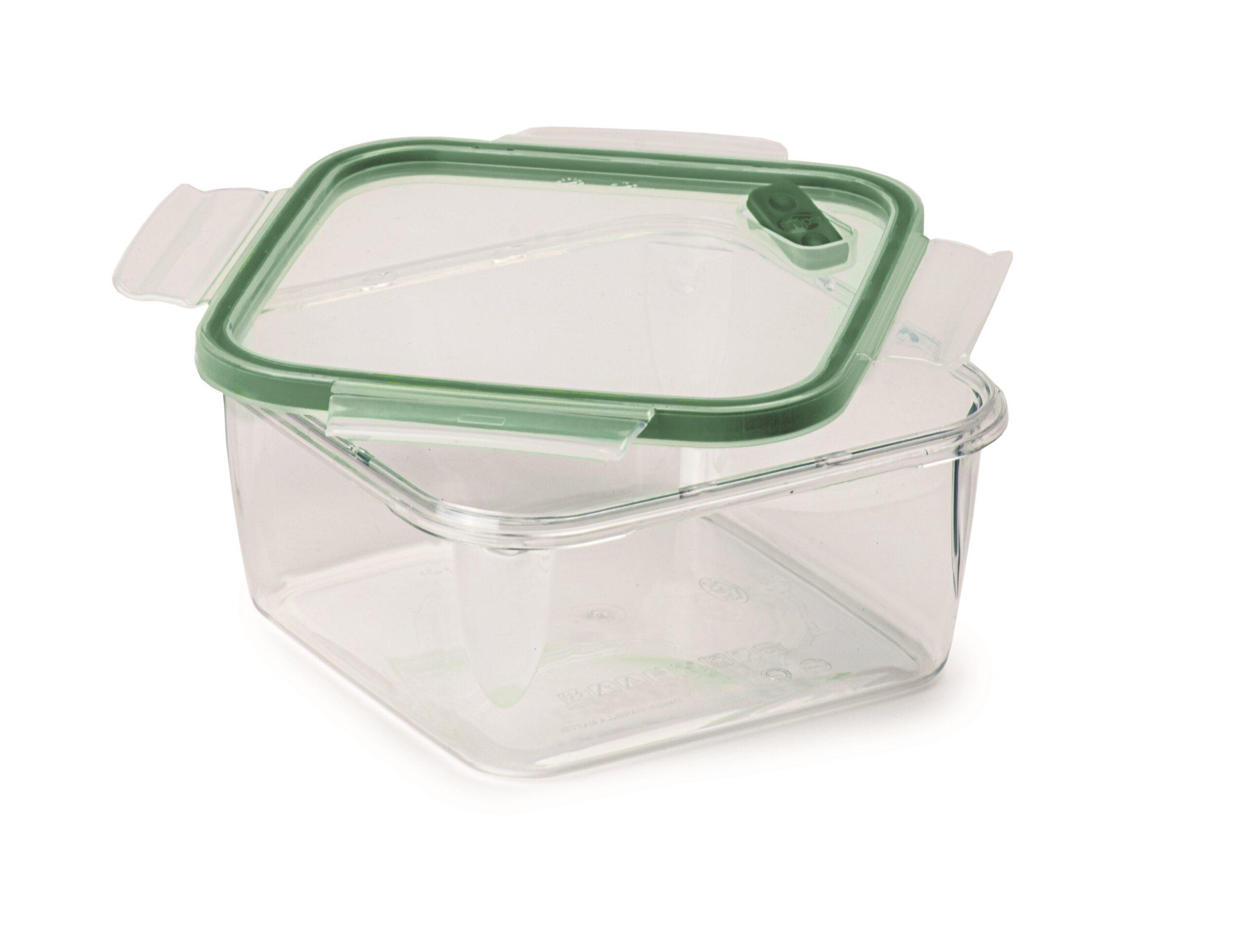 علبة بلاستيك بغطاء 1.4 لتر صناعة ايطاليا لون أخضر وشفاف من سنيبس Snips Tritan Renew Square Food Container