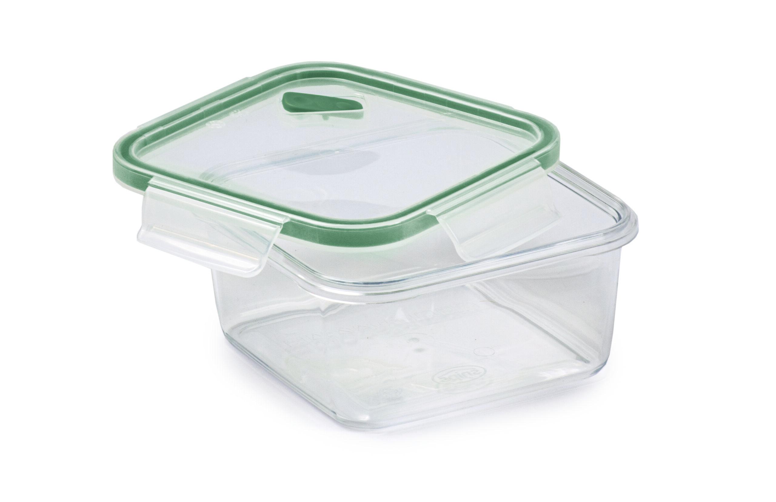 علبة بلاستيك بغطاء 800 مل صناعة ايطاليا لون أخضر وشفاف من سنيبس Snips Tritan Renew Square Food Container