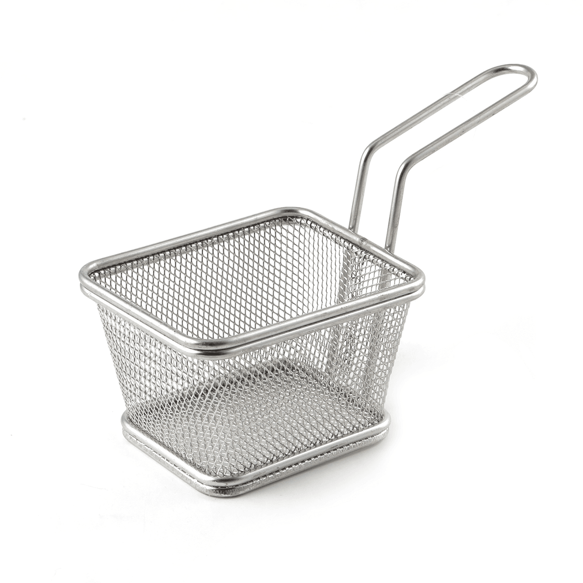 Stainless Steel Rectangular Fry Basket 12.5 cm Silver Stainless Steel
