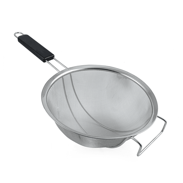 مصفاية ستانلس ستيل 32 سم مع مقبض فضي وأسود  Stainless Steel Strainer 32 cm - SW1hZ2U6MTg1MDk0MA==