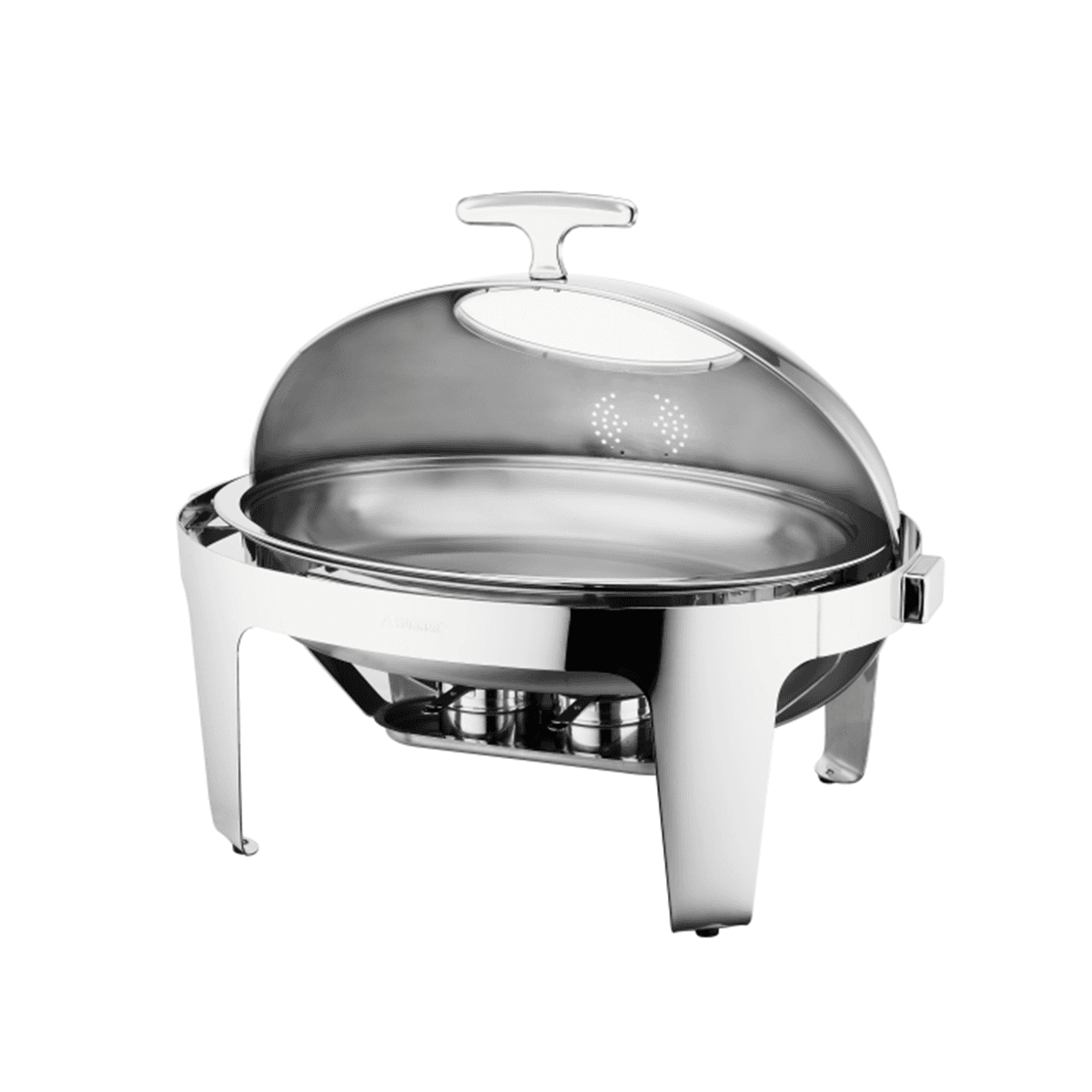 Sunnex Elite Stainless Steel Roll-Top Chafer Oval 9 Liter Silver Stainless Steel