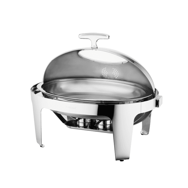 سخان طعام بوفيه بيضوي 9 لتر ستانلس ستيل فضي سانكس Sunnex Elite Stainless Steel Roll-Top Chafer Oval - SW1hZ2U6MTg2MDQ1NA==