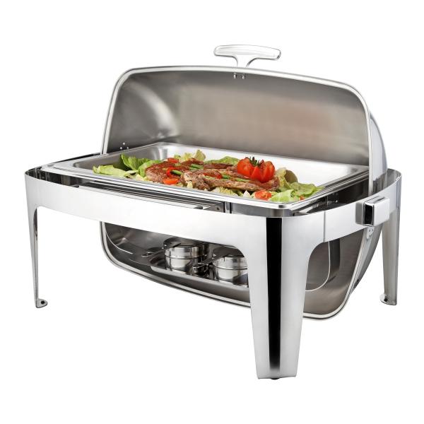 Sunnex Elite Stainless Steel Roll-Top chafer Full Size Silver Stainless Steel