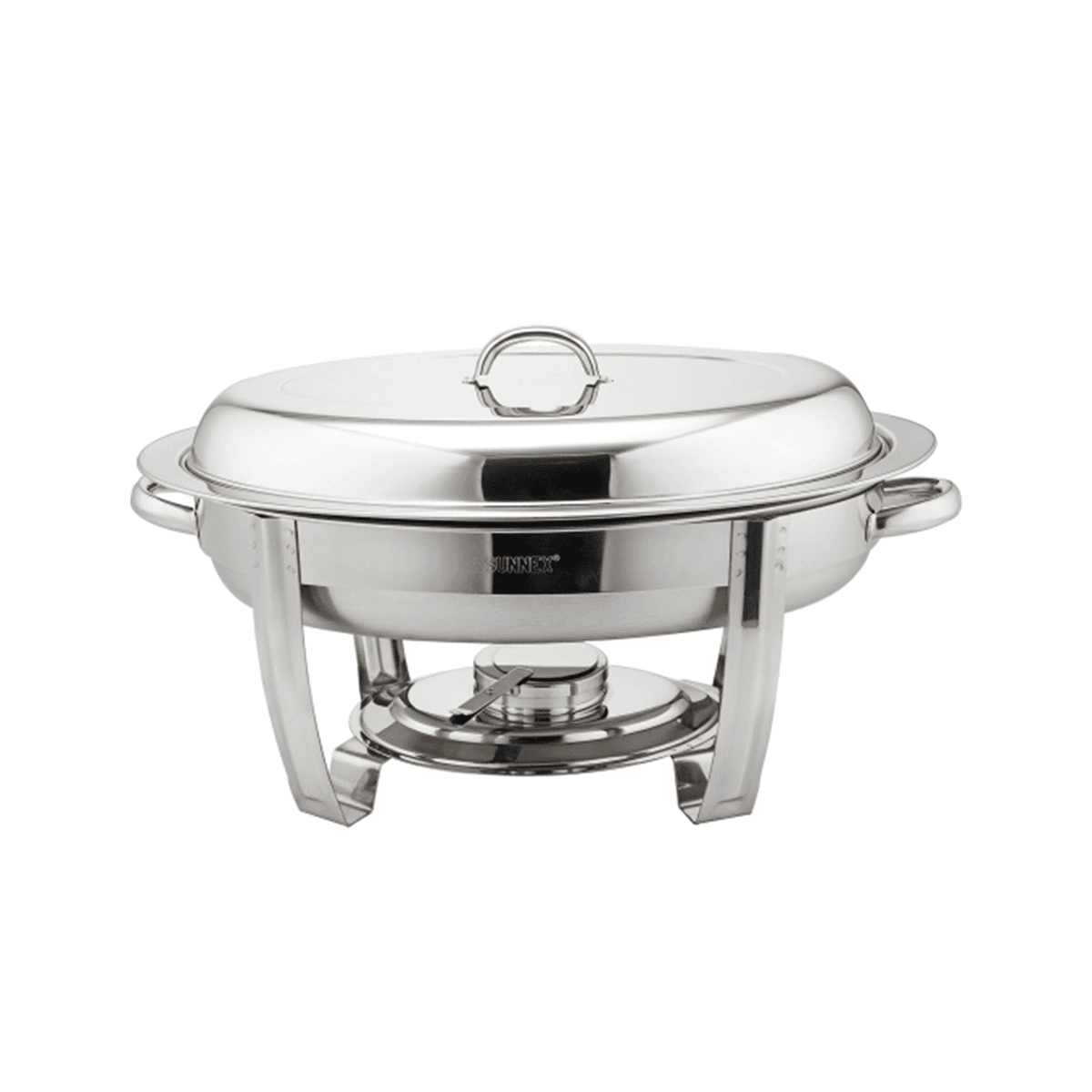 Sunnex Regal Stainless Steel Chafer Oval Silver Transparent Stainless Steel