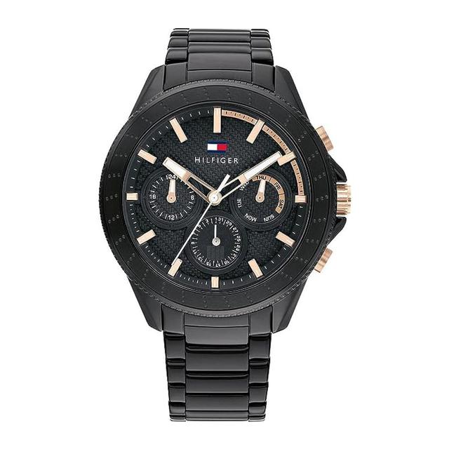 Tommy Hilfiger Aiden Men's Black Dial Black Stainless Steel Watch - 1791858 - SW1hZ2U6MTgyMTc2OA==