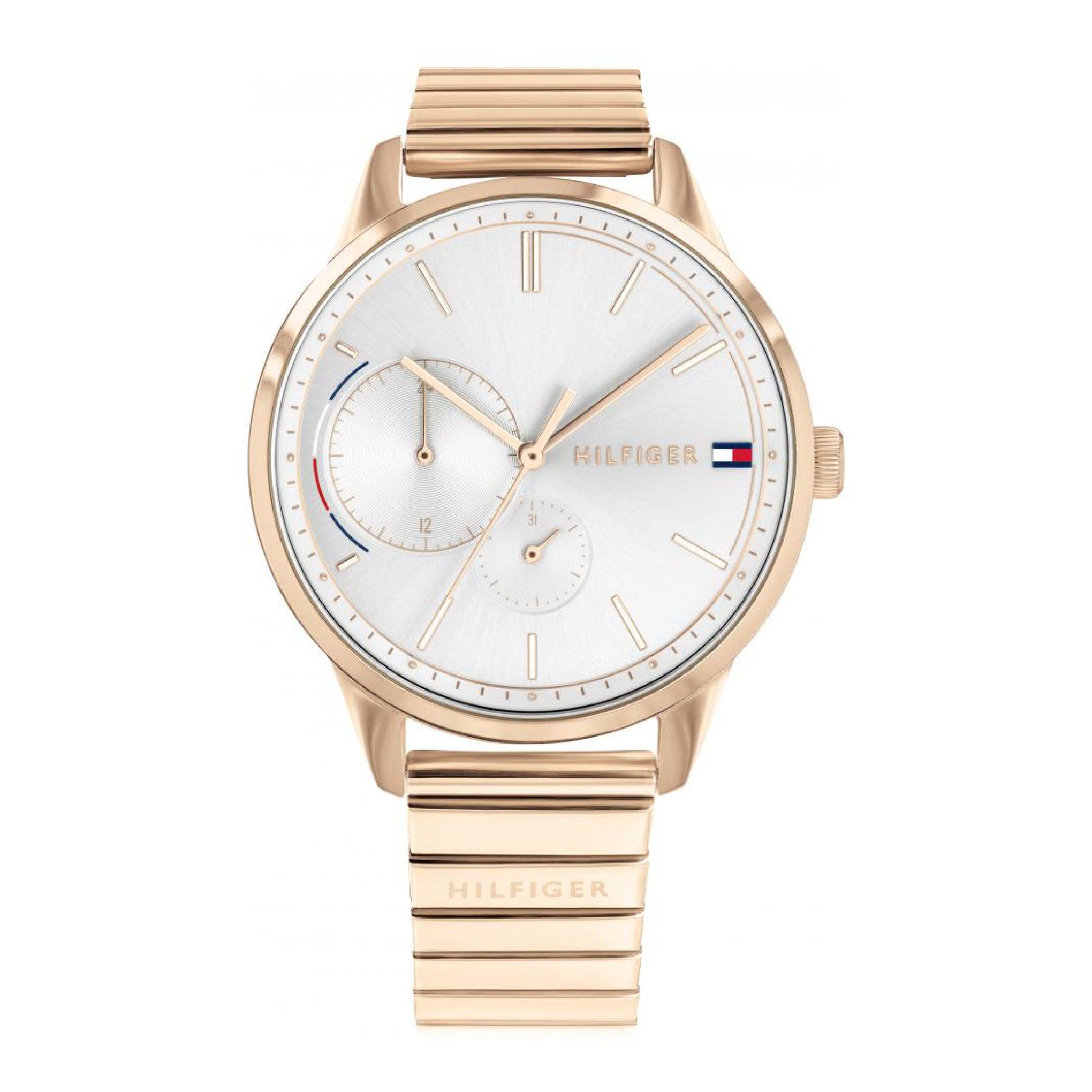 ساعة يد للنساء من تومي هيلفيغر بروك Tommy Hilfiger Brooke Women's White Dial Analogue Stainless Steel Watch 1782021