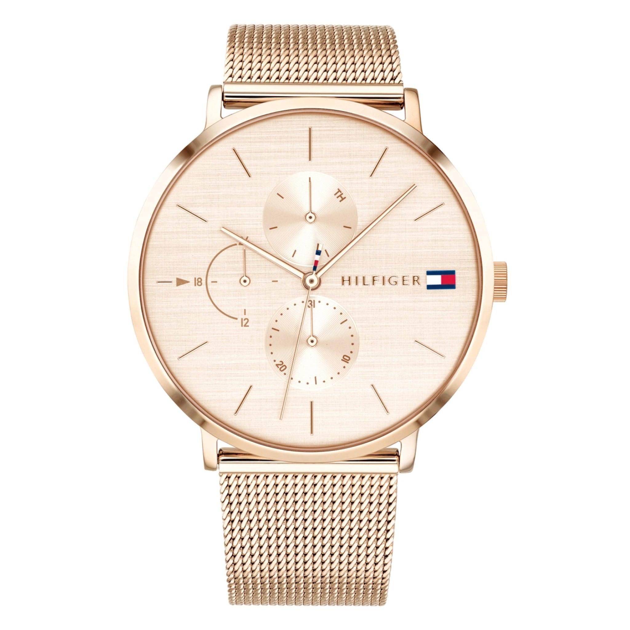 ساعة يد للنساء من تومي هيلفيغر جينا متعددة الوظائف Tommy Hilfiger Jenna Women's Multifunction Analog Rose Gold Band Watch 1781944