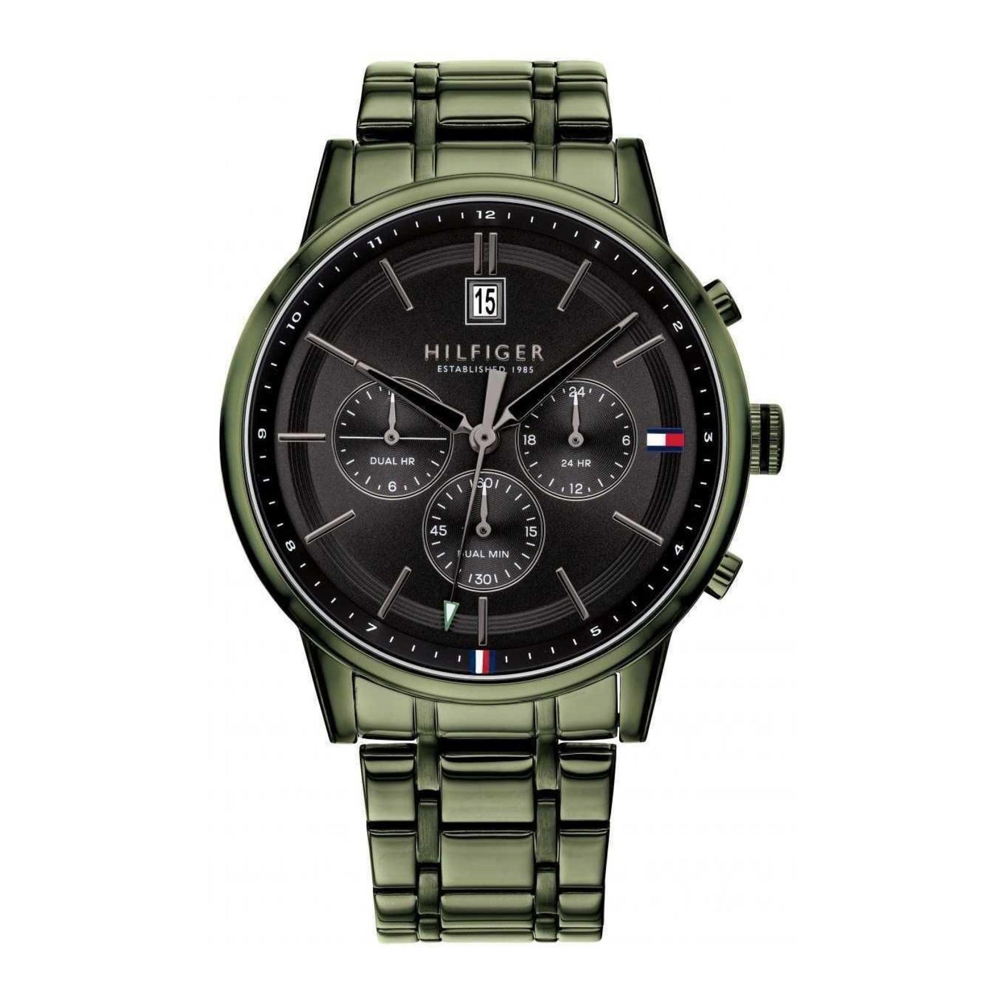 ساعة يد للرجال من تومي هيلفيغر كايل متعددة الوظائف Tommy Hilfiger Kyle Men's Multifunction Quartz Green Stainless Steel Watch - 1791634