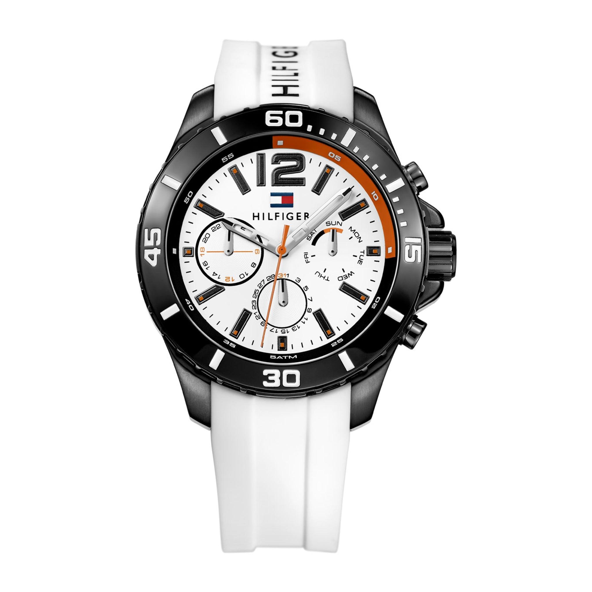 ساعة رجالية رياضية من تومي هيلفيغر Tommy Hilfiger Men's Cool Sport Analog Display Quartz White Watch 1791146