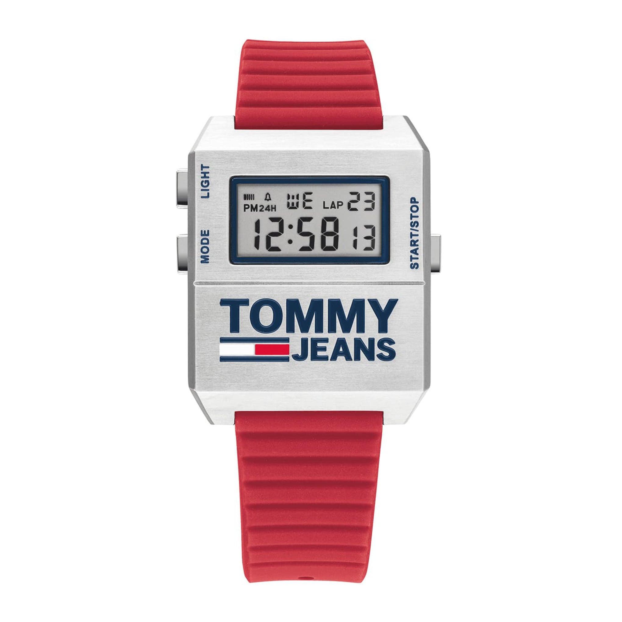 ساعة يد للرجال رقمية كوارتز من تومي هيلفيغر Tommy Hilfiger Men's Quartz Digital Display And Silicone Strap Watch - 1791674