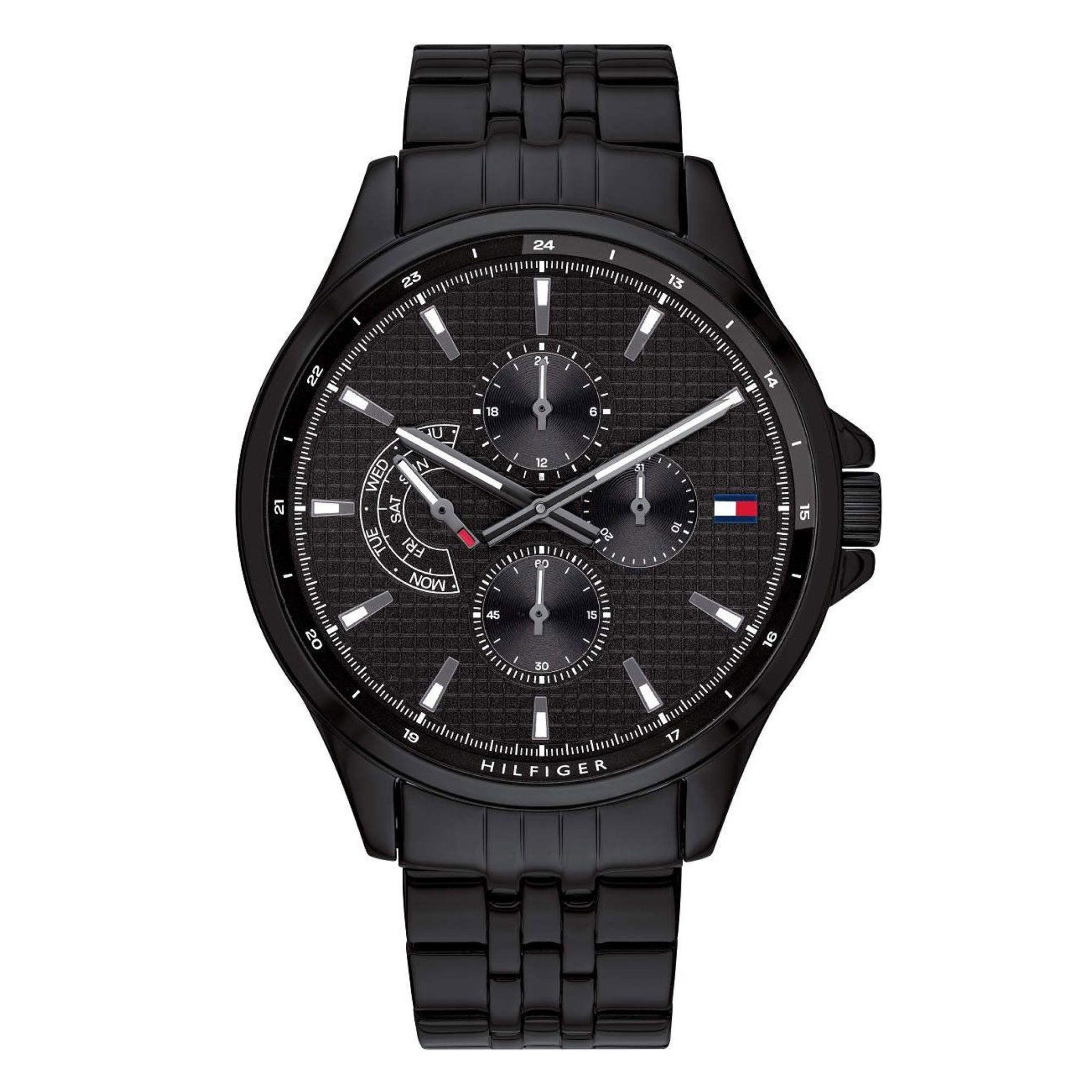 ساعة يد للرجال من تومي هيلفيغر شون متعددة الوظائف Tommy Hilfiger Shawn Multi-Function Men's Analog Black Quartz Watch 1791611