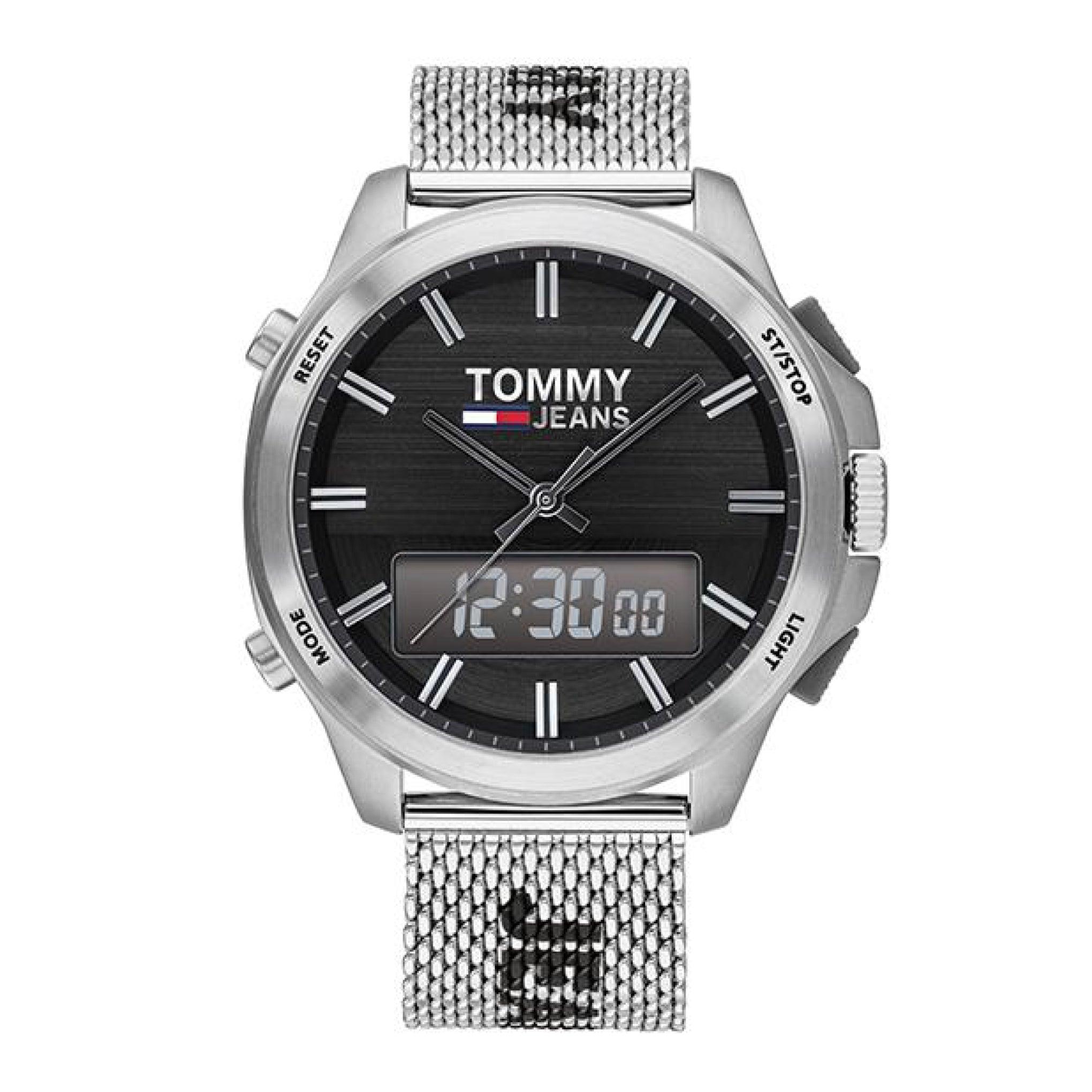 ساعة رجالية من تومي هيلفيغر Tommy Hilfiger Tommy Jeans Men's Black Dial Stainless Steel Watch 1791765