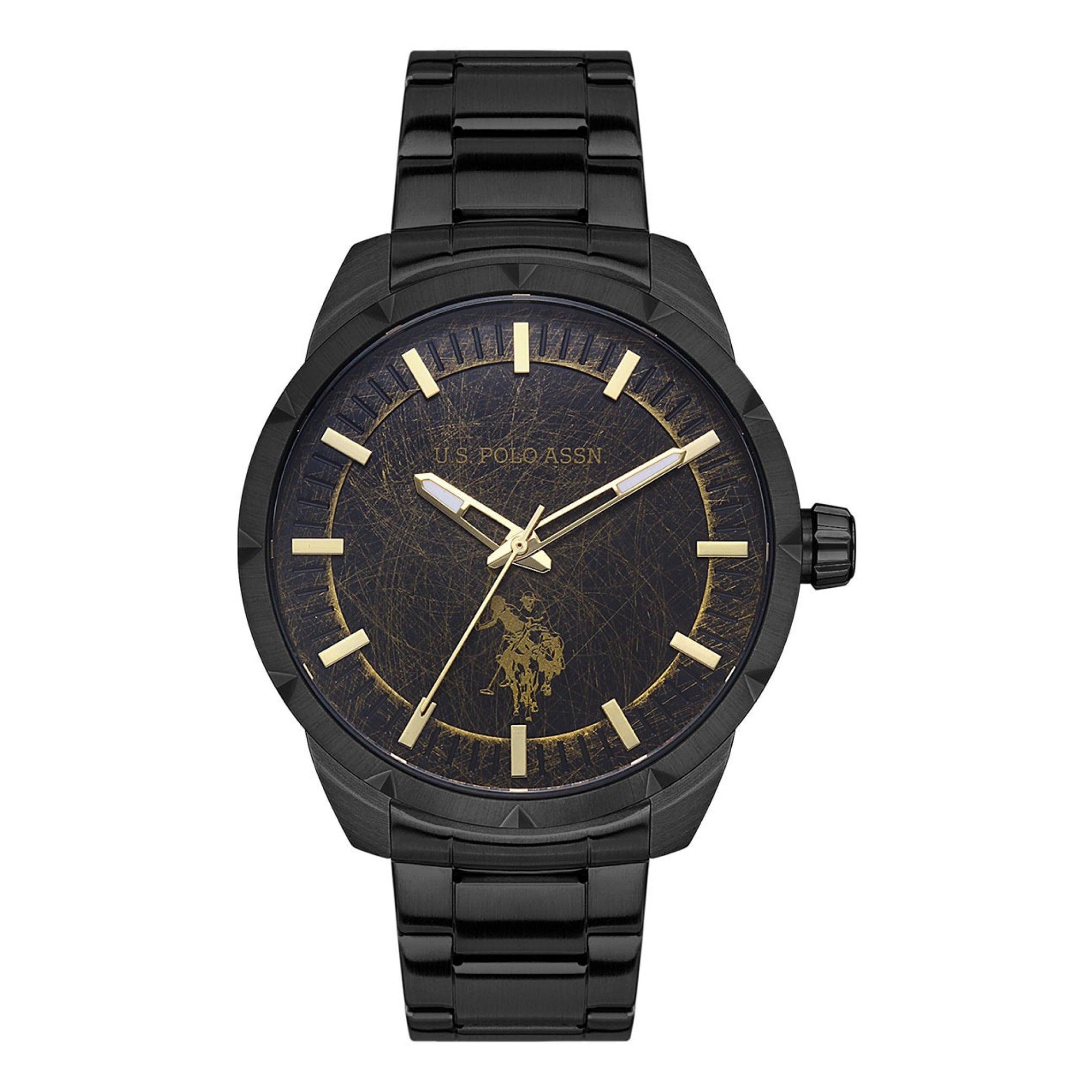 ساعة رجالية ستانلس ستيل أسود بولو اسسن U.S. Polo Assn. Men's Analogue Black Stainless Steel Watch