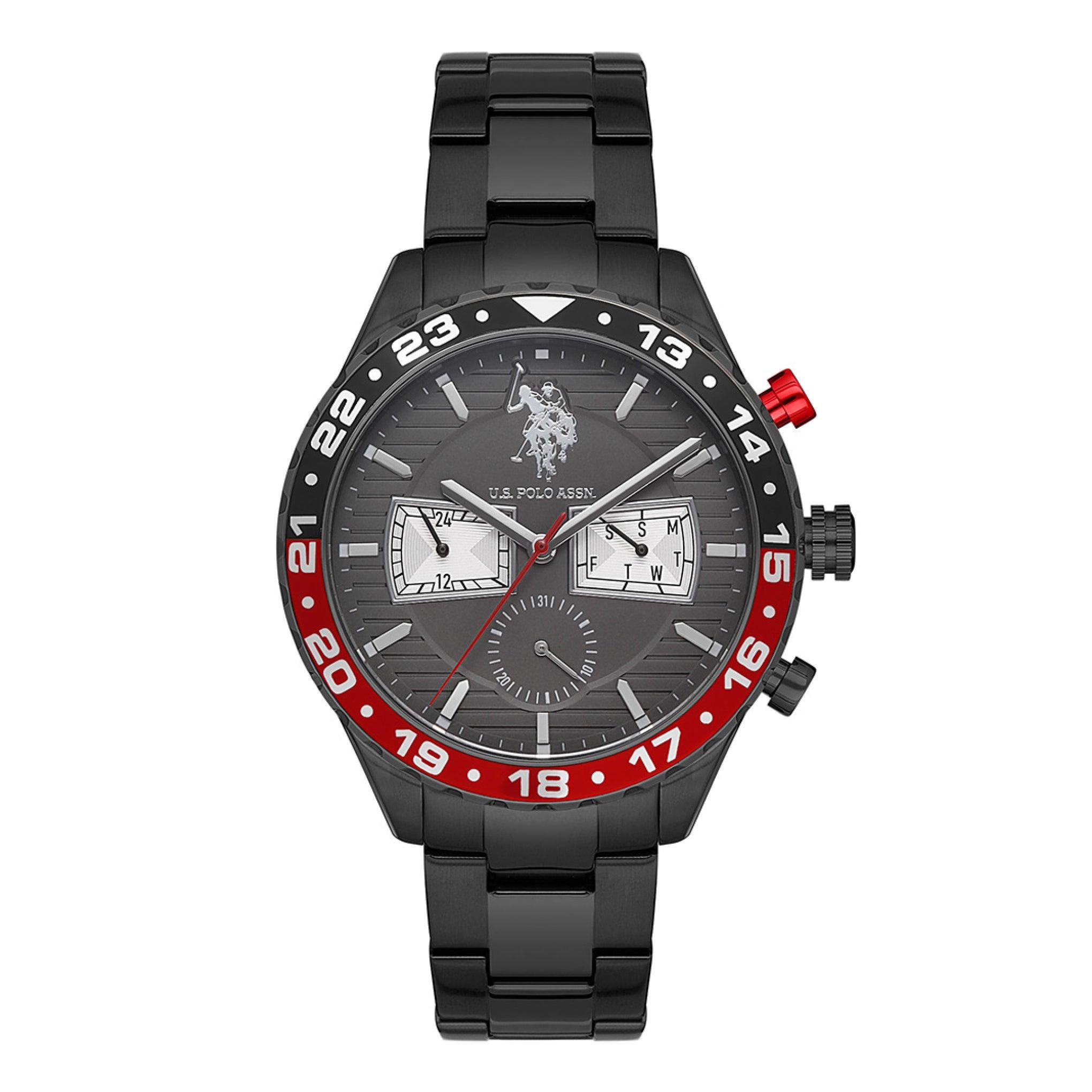U.S. Polo Assn. Men's Black Stainless Steel Wristwatch Uspa1037-05