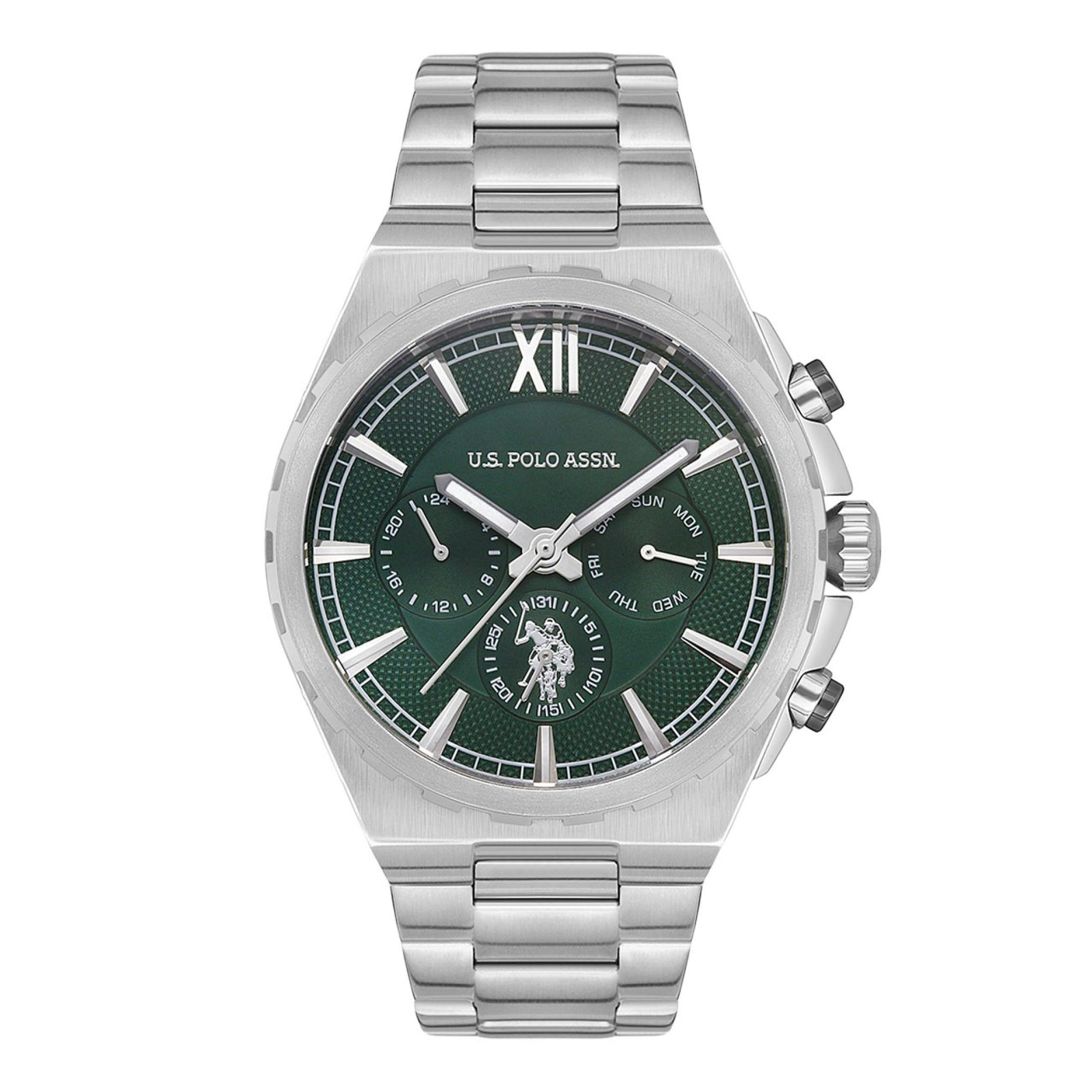 ساعة رجالية ستانلس ستيل فضي بولو أسسن U.S. Polo Assn. Men's Silver Stainless Steel Wristwatch