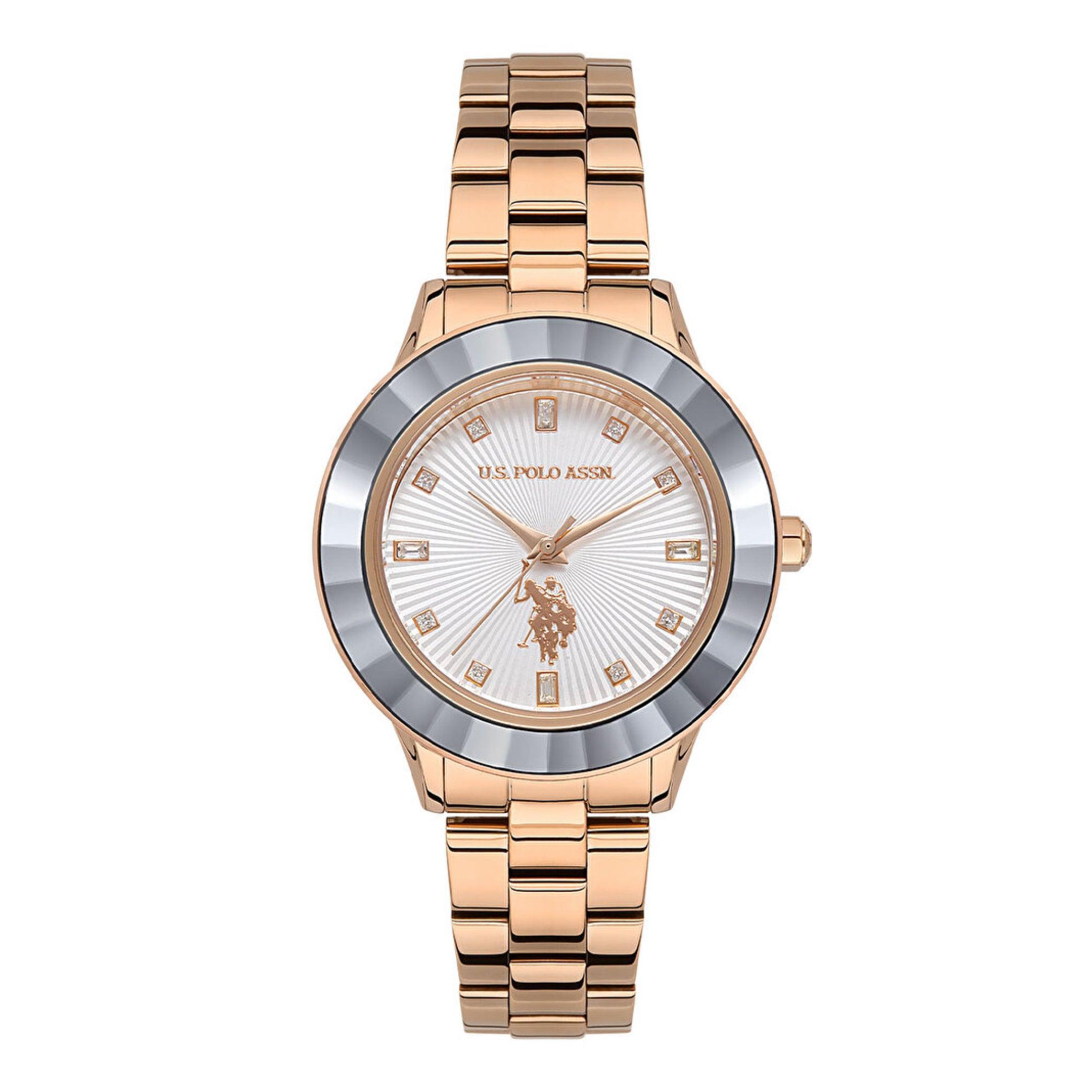 U.S. Polo Assn. Women's Rose Gold Stainless Steel Band Watch Uspa2044-02