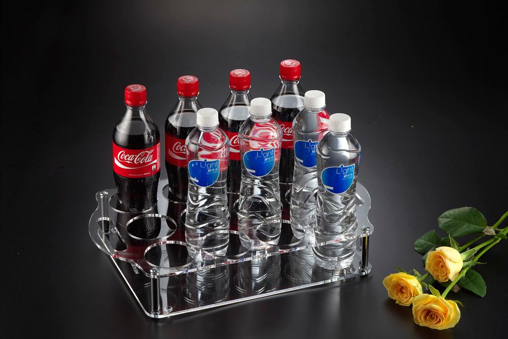 حامل زجاجات أكريليك 44 سم صناعة تايوان شفاف ڤاج Vague Acrylic Bottle Holder 44 cm Taiwan Transparent Acrylic