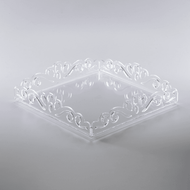 Vague Acrylic Square Laser Tray 35 cm x 7.5 cm Transparent - SW1hZ2U6MTg2MTg4MQ==