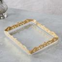 Vague Acrylic Square Laser Tray 40 cm Gold Bronzing Gold Transparent Acrylic - SW1hZ2U6MTg2MTkxMg==