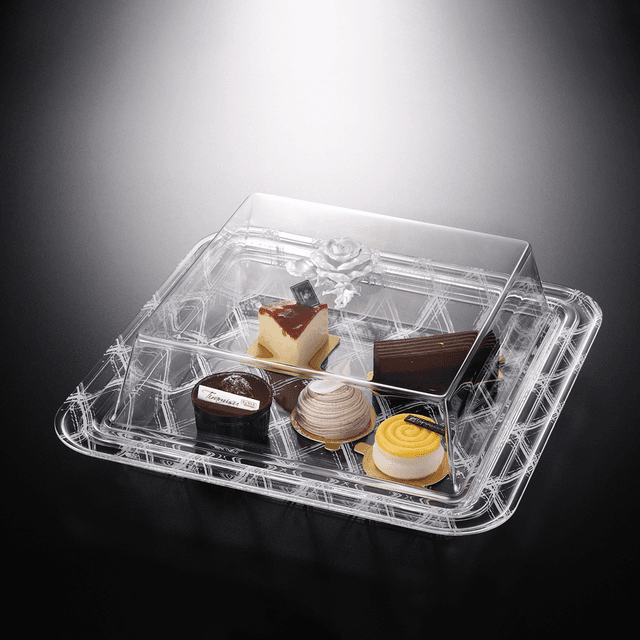 Vague Acrylic Square Serving Set 37.5 cm White Design Transparent White Acrylic - SW1hZ2U6MTg2MzY2Mw==