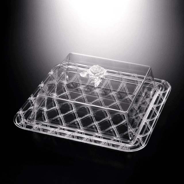 Vague Acrylic Square Serving Set 37.5 cm White Design Transparent White Acrylic - SW1hZ2U6MTg2MzY2MA==