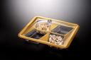 Vague Acrylic Square Serving Set with Dividers Gold Acrylic - SW1hZ2U6MTg2MjE2OA==