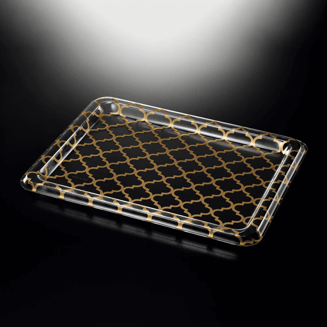 Vague Acrylic Traditional Tray Clear with Gold 55 cm Gold Transparent Acrylic - SW1hZ2U6MTg2Mjc3MA==