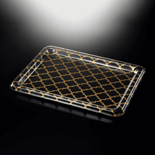 Vague Acrylic Traditional Tray Clear with Gold 75 cm Gold Transparent Acrylic - SW1hZ2U6MTg2Mjc0Mg==