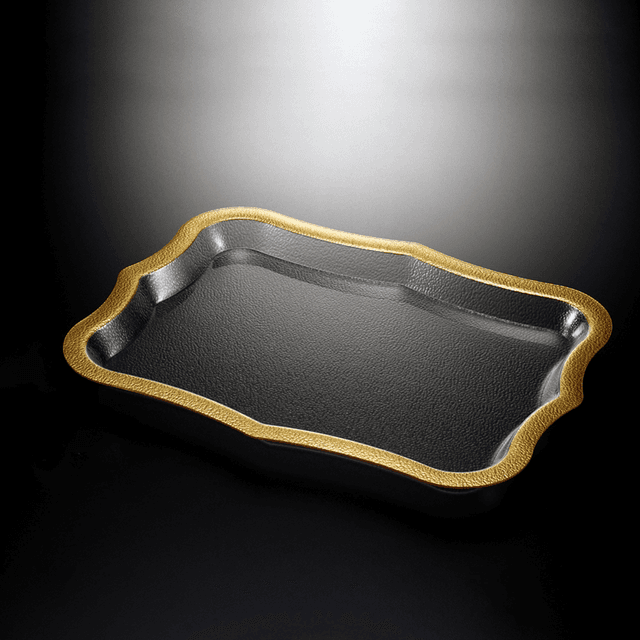 صينية تقديم شفافة أكريلك 55 سم ڤاج ذهبي Vague Acrylic Traditional Tray - SW1hZ2U6MTg2Mjk3NQ==