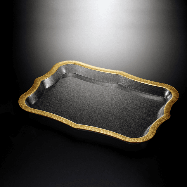 صينية تقديم شفافة أكريلك 68 سم ڤاج ذهبي Vague Acrylic Traditional Tray - SW1hZ2U6MTg2Mjk2OA==