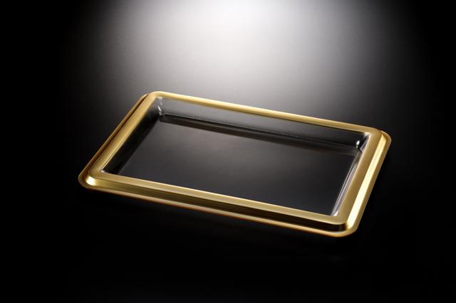 صينية تقديم اكريلك 60 سم ڤاج ذهبي Vague Acrylic Tray with Golden border - SW1hZ2U6MTg2MTk5NA==