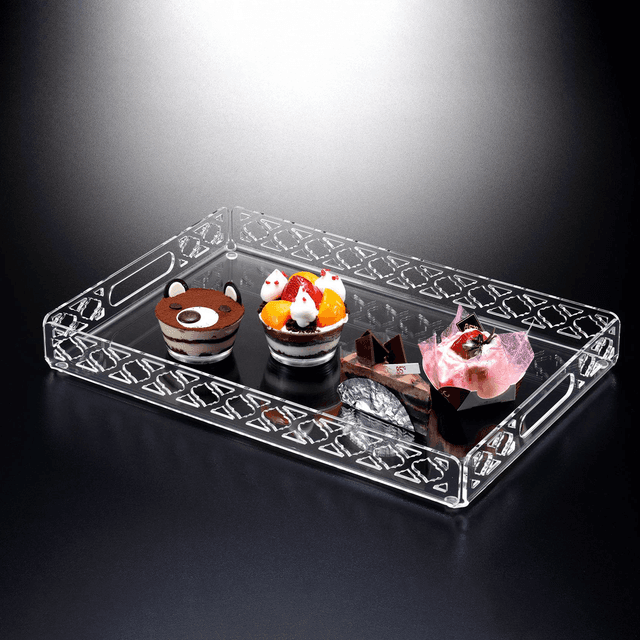 Vague Laser Tray Clear 46 cm Transparent Acrylic