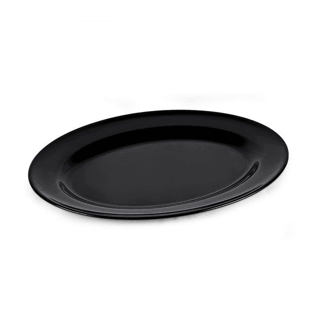 Vague Melamine Oval Plate 41 cm Black Melamine
