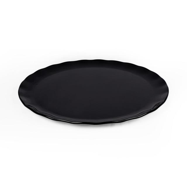 Vague Melamine Round Wavy Edge Serving Platter"16" Black Melamine - SW1hZ2U6MTg2NzA0MQ==