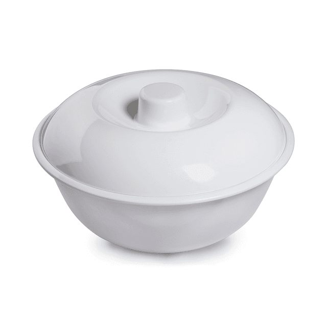 Vague Melamine Soup Bowl with Lid 10" White Melamine - SW1hZ2U6MTg2NjMyMw==