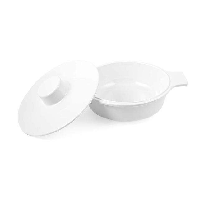 Vague Melamine Soup Bowl with Lid 19.5 cm White Melamine - SW1hZ2U6MTg2NjcxOA==