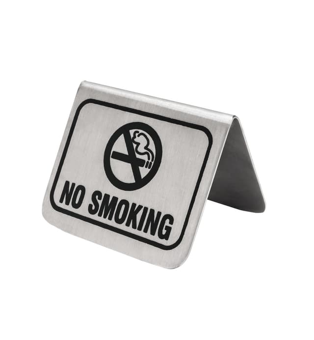لافتة ممنوع التدخين ستانليس ستيل ڨاج Vague No Smoking Signage Silver Stainless Steel