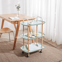 Vague Plastic Boat 3 Tier Rolling Cart Green