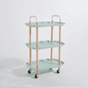Vague Plastic Boat 3 Tier Rolling Cart Green