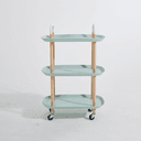 Vague Plastic Boat 3 Tier Rolling Cart Green