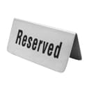 Vague Reserved Signage Silver Stainless Steel