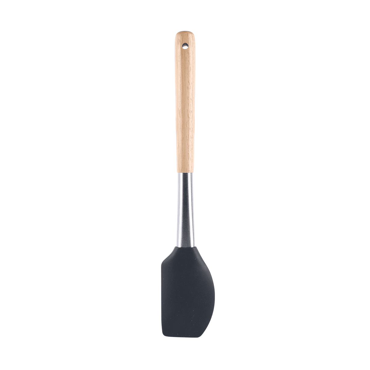 Vague Silicone Grey Silicone Scraper with Oak Wood Handle Grey